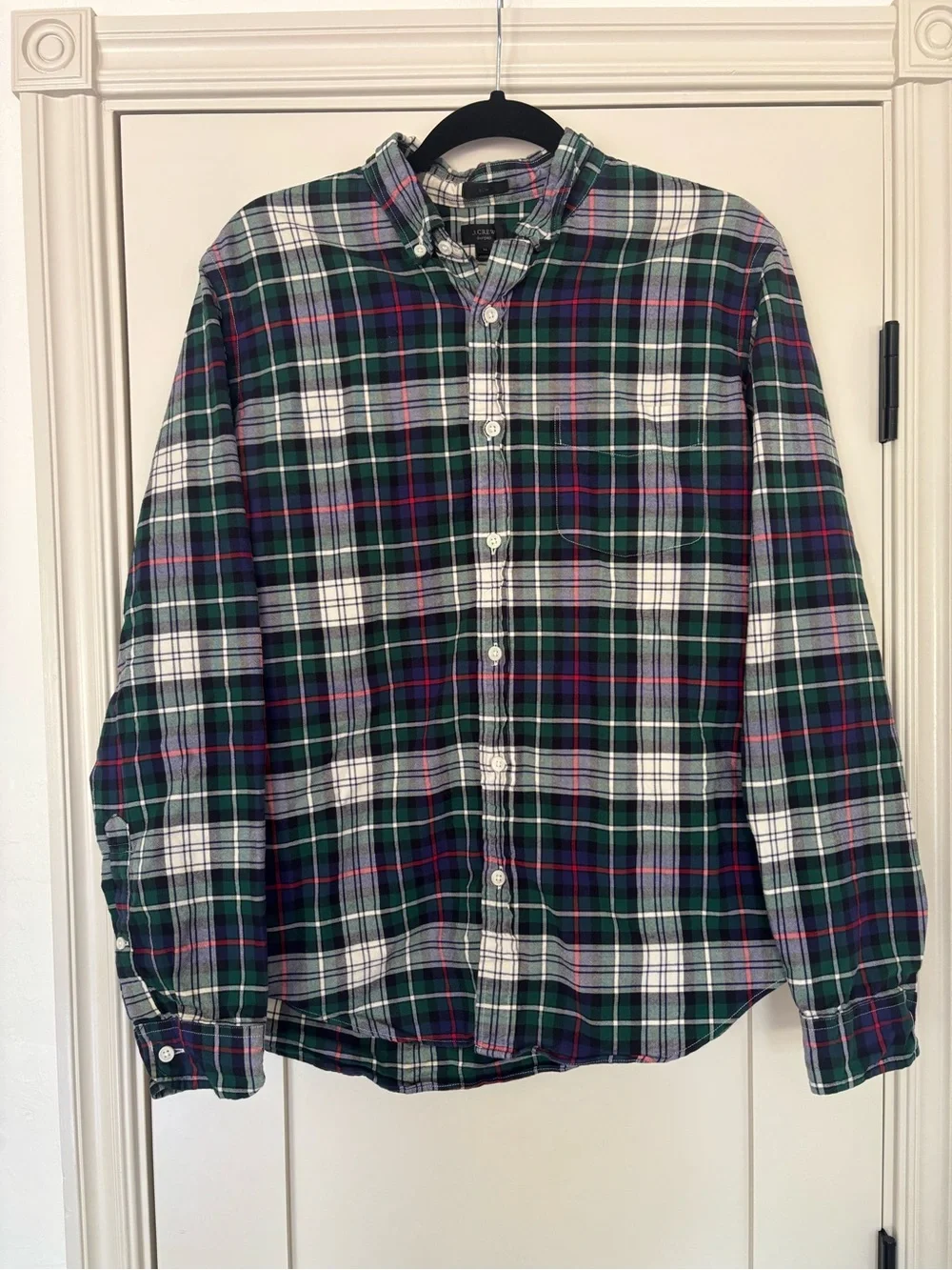 Men's J.Crew Oxford Plaid Button-Down Shirt Slim Fit Cotton Size M Fall